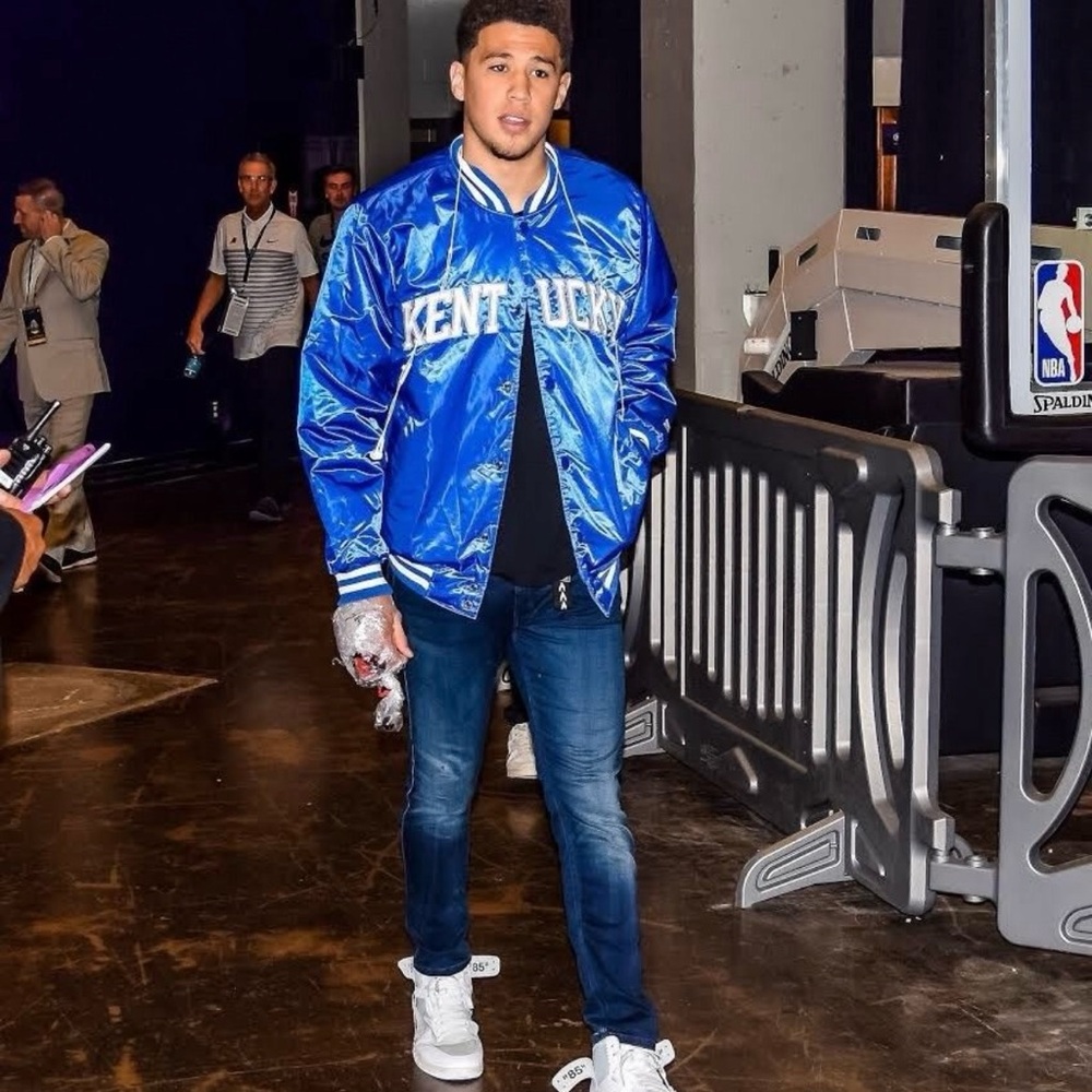 Kentucky Wildcats Starter O-Line Varsity Full-Button satin jacket royal blue